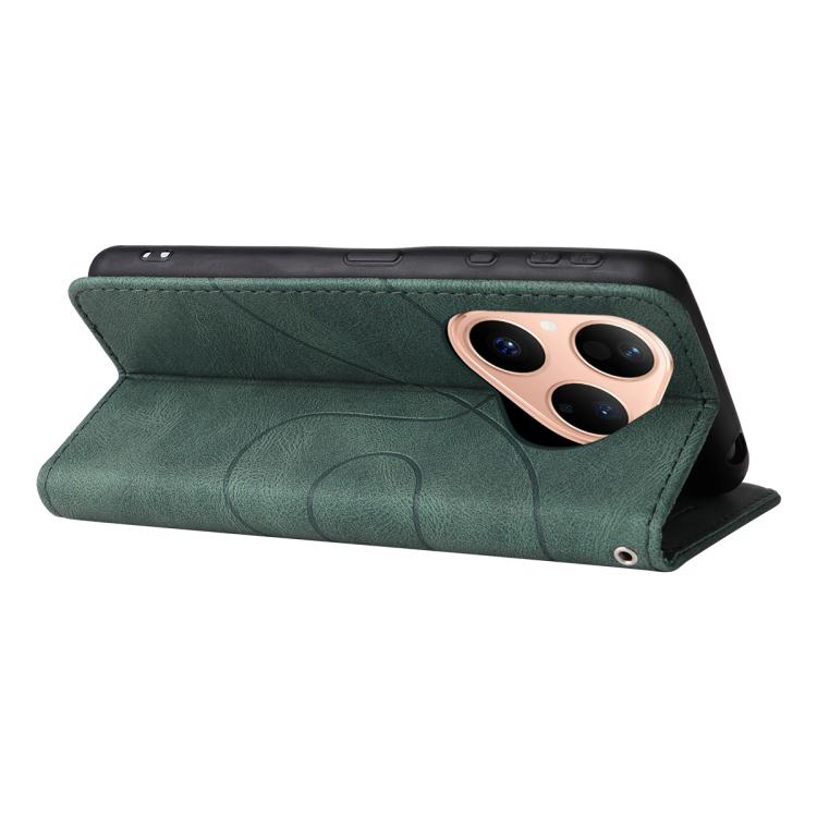 For Huawei Pura 80 5G Dual-color Splicing Flip Leather Phone Case(Green)