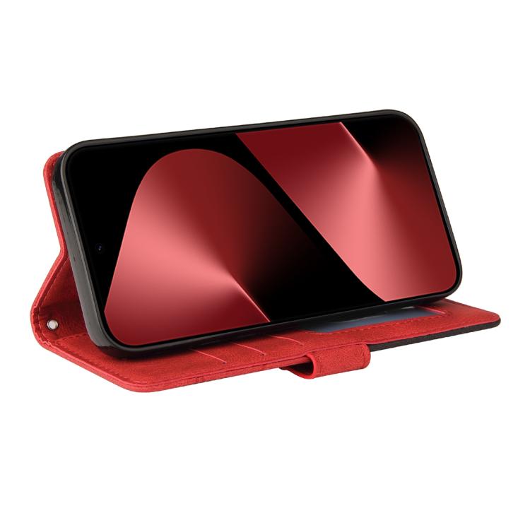 For Huawei Pura 80 Pro 5G Dual-color Splicing Flip Leather Phone Case(Red)