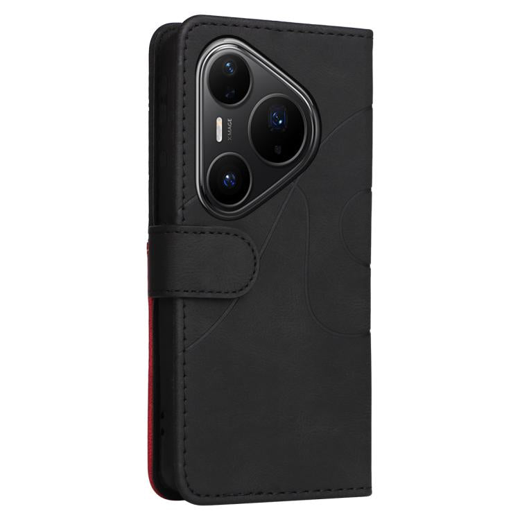 For Huawei Pura 80 Pro 5G Dual-color Splicing Flip Leather Phone Case(Black)