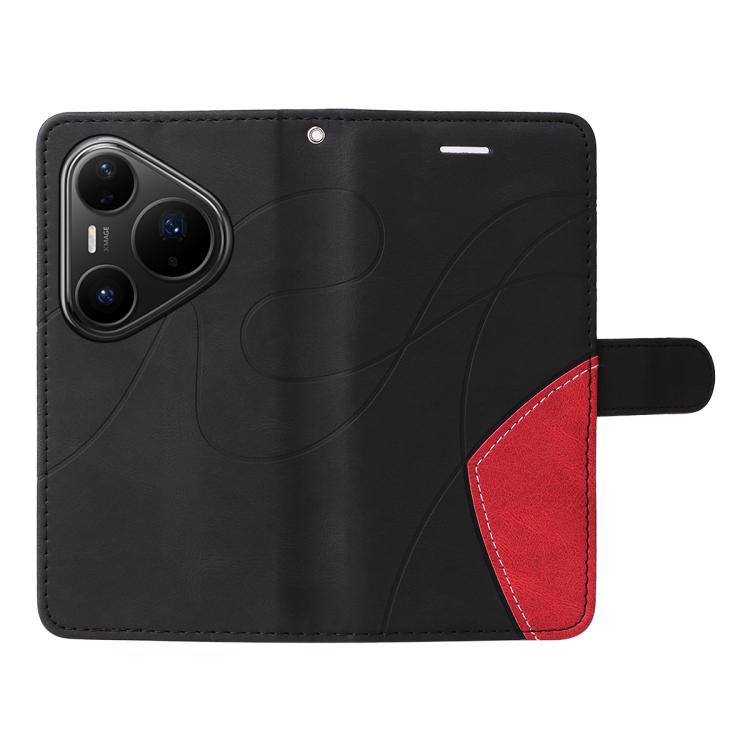 For Huawei Pura 80 Pro 5G Dual-color Splicing Flip Leather Phone Case(Black)
