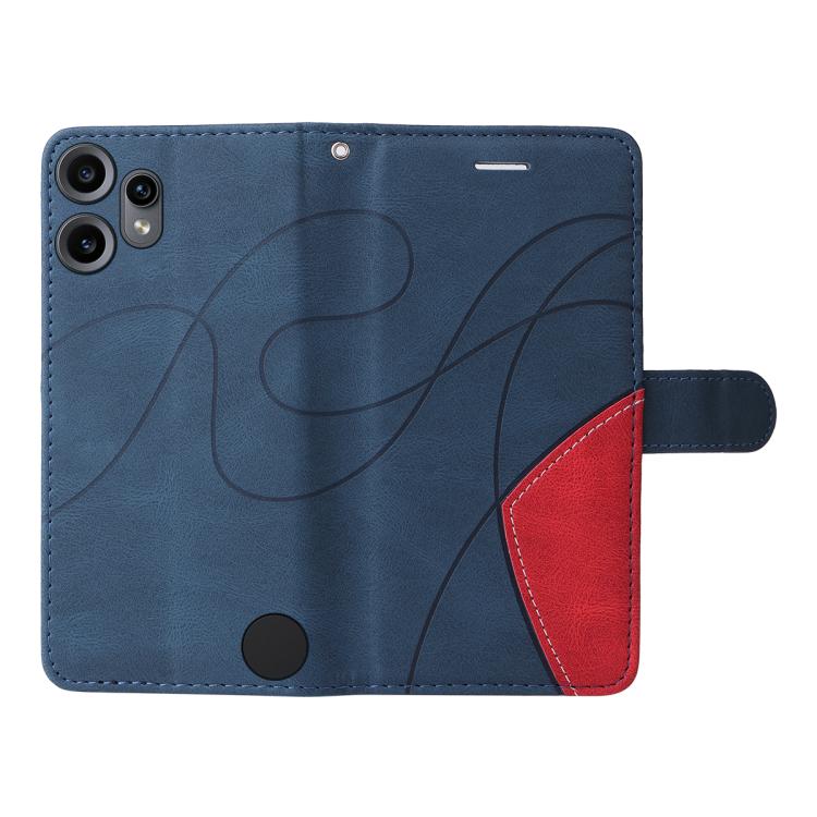 For Nothing CMF Phone 2 Pro Dual-color Splicing Flip Leather Phone Case(Blue) - free shipping - PMC Jewellery - Order now!