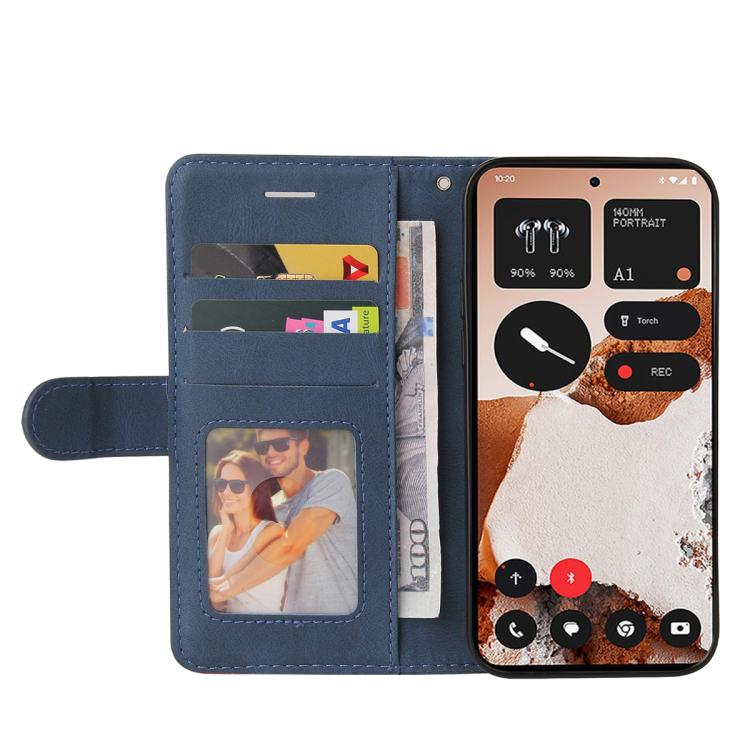 For Nothing CMF Phone 2 Pro Dual-color Splicing Flip Leather Phone Case(Blue) - free shipping - PMC Jewellery - Order now!