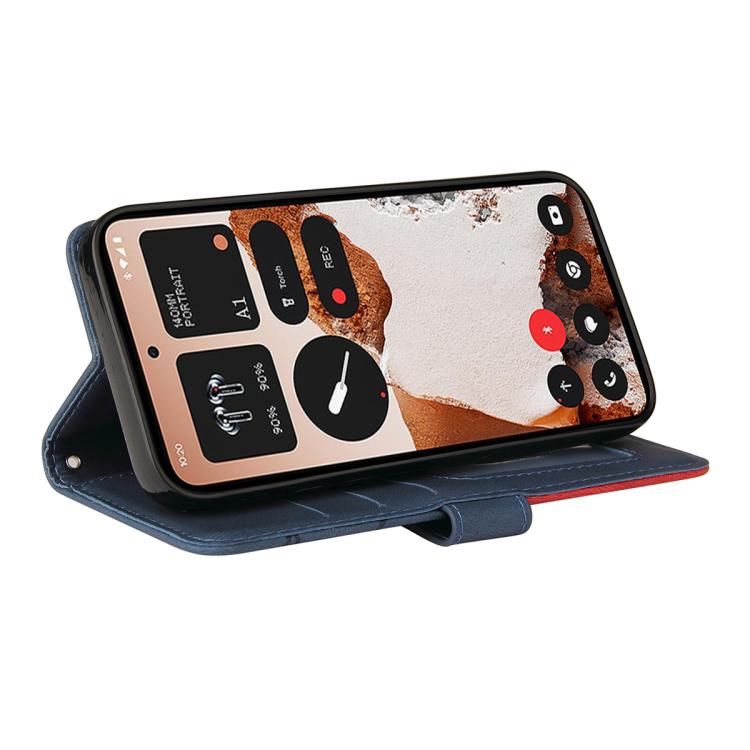 For Nothing CMF Phone 2 Pro Dual-color Splicing Flip Leather Phone Case(Blue) - free shipping - PMC Jewellery - Order now!