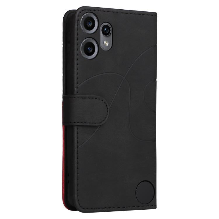 For Nothing CMF Phone 2 Pro Dual-color Splicing Flip Leather Phone Case(Black) - free shipping - PMC Jewellery - Order now!