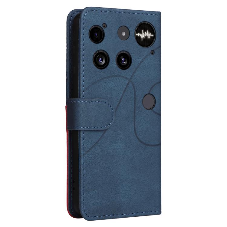 For Nothing Phone 3 Dual-color Splicing Flip Leather Phone Case(Blue) - free shipping - PMC Jewellery - Order now!