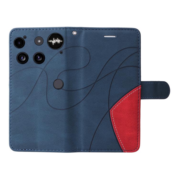 For Nothing Phone 3 Dual-color Splicing Flip Leather Phone Case(Blue) - free shipping - PMC Jewellery - Order now!