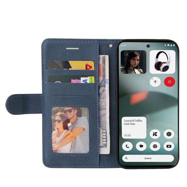For Nothing Phone 3 Dual-color Splicing Flip Leather Phone Case(Blue) - free shipping - PMC Jewellery - Order now!