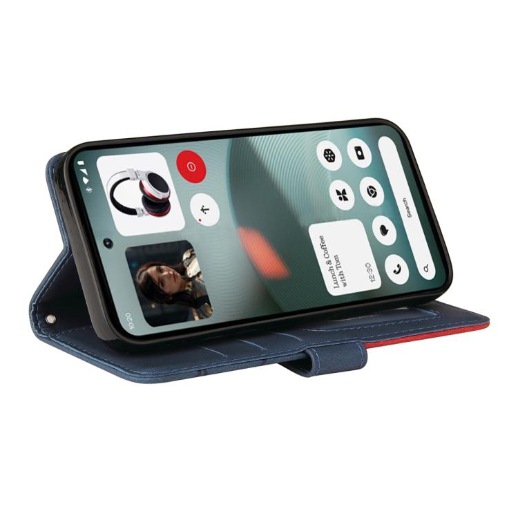 For Nothing Phone 3 Dual-color Splicing Flip Leather Phone Case(Blue) - free shipping - PMC Jewellery - Order now!
