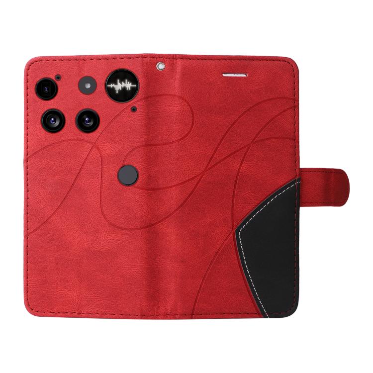 For Nothing Phone 3 Dual-color Splicing Flip Leather Phone Case(Red) - free shipping - PMC Jewellery - Order now!