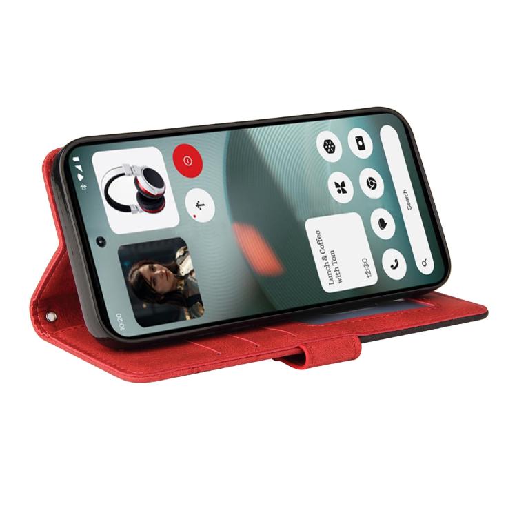 For Nothing Phone 3 Dual-color Splicing Flip Leather Phone Case(Red) - free shipping - PMC Jewellery - Order now!