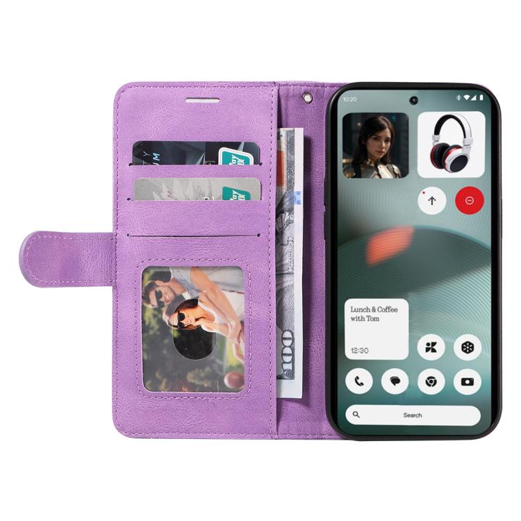 For Nothing Phone 3 Dual-color Splicing Flip Leather Phone Case(Purple)