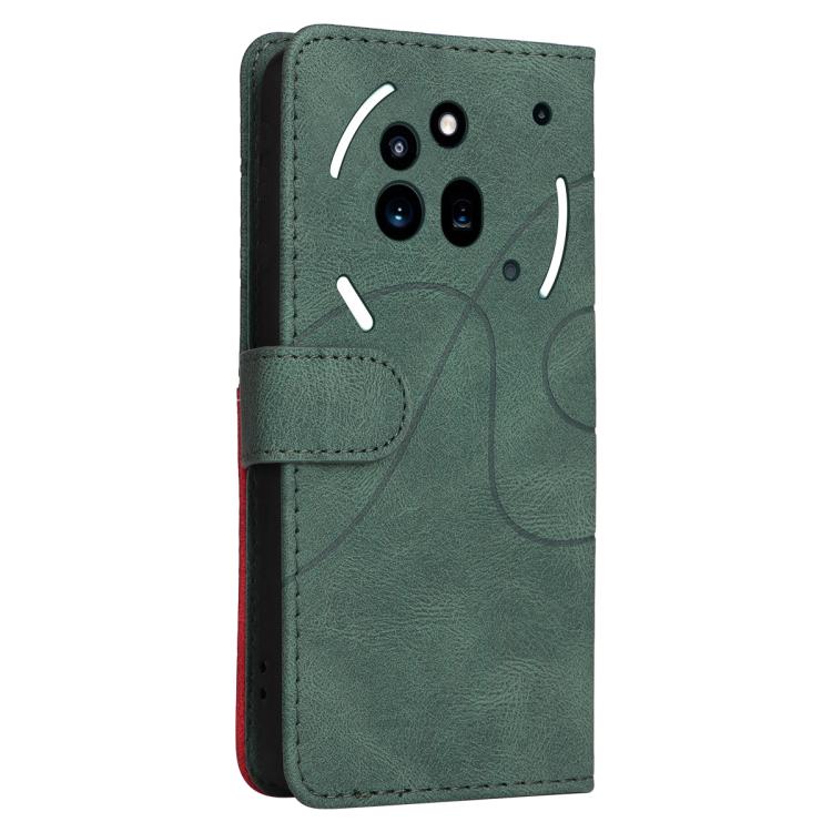 For Nothing Phone 3A Pro Dual-color Splicing Flip Leather Phone Case(Green)
