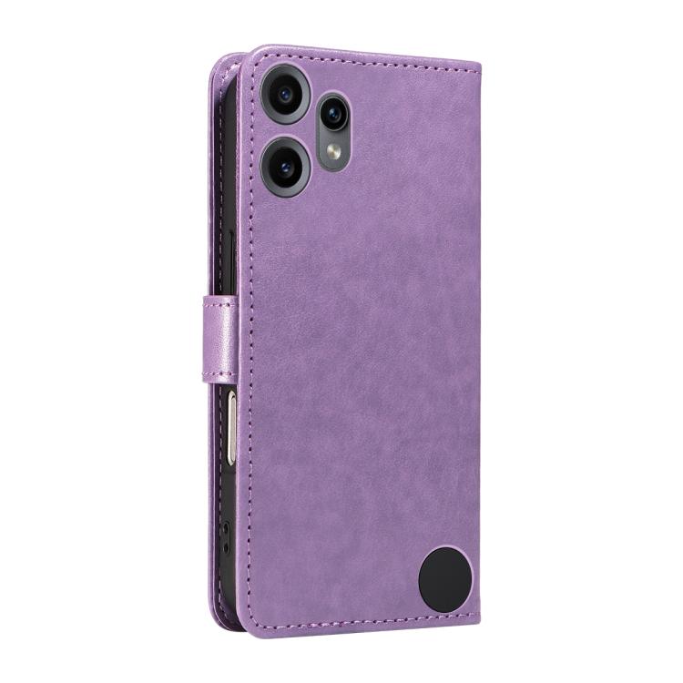 For Nothing CMF Phone 2 Pro Cat and Bee Embossed Flip Leather Phone Case(Purple)