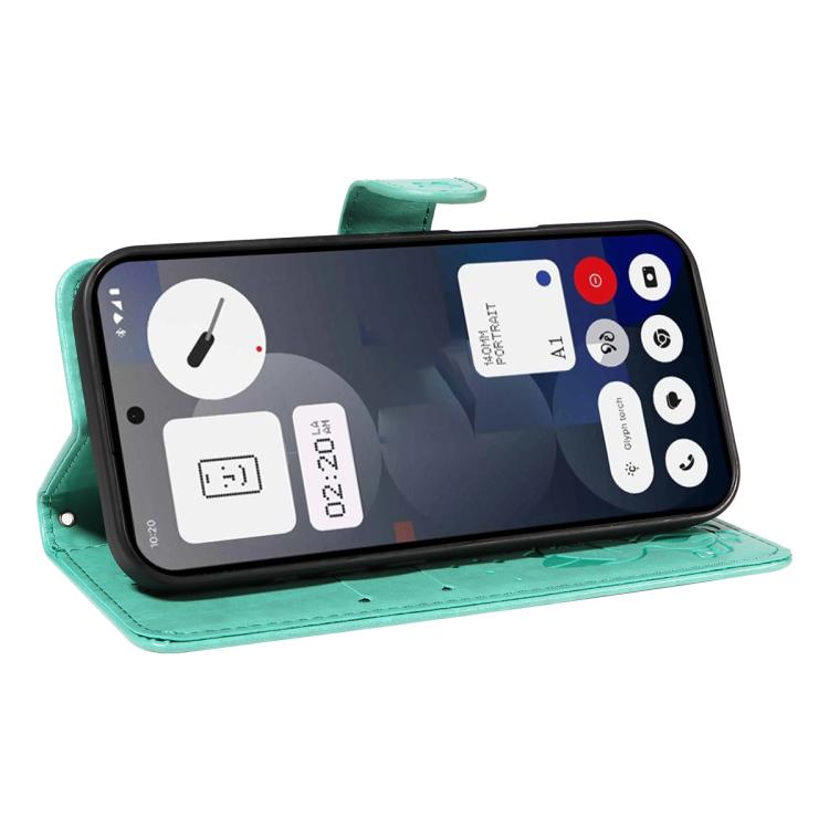 For Nothing Phone 3A Cat and Bee Embossed Flip Leather Phone Case(Green) - free shipping - PMC Jewellery - Order now!