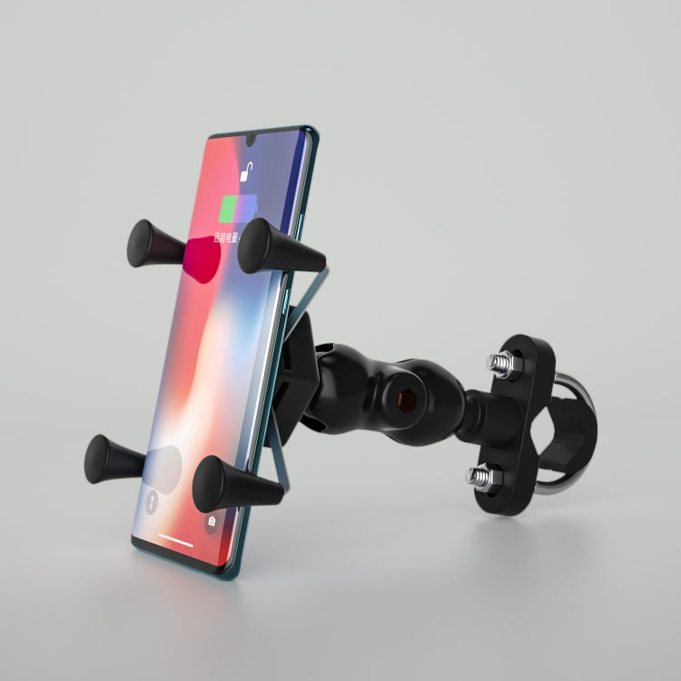 WUPP CS-1133A1 Motorcycle Four-claw X Shape Adjustable Mobile Phone Holder Bracket, Double Tap Buckle Version - free shipping - PMC Jewellery - Order now!