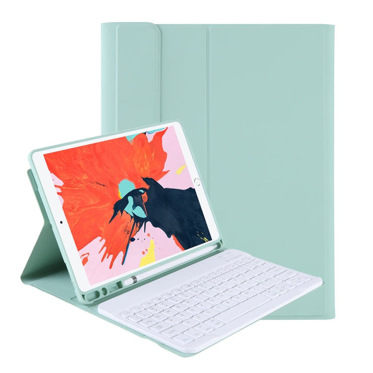 T098B Integrated Ultra-thin Candy Colors Bluetooth Keyboard Tablet Case for iPad Air 11 2024 / 2025 / Air 4 10.9 inch 2020, with Stand & Pen Slot(Light Green)