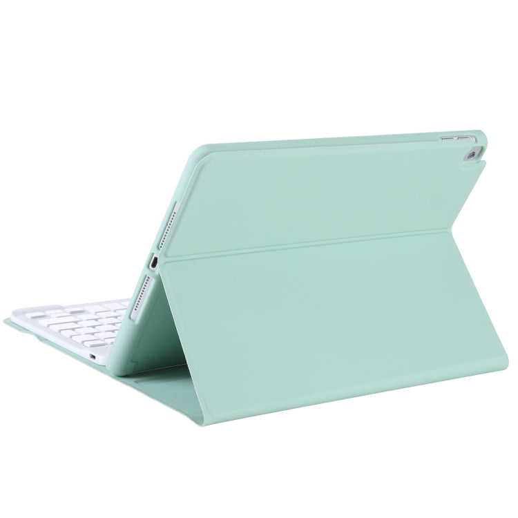 T098B Integrated Ultra-thin Candy Colors Bluetooth Keyboard Tablet Case for iPad Air 11 2024 / 2025 / Air 4 10.9 inch 2020, with Stand & Pen Slot(Light Green)