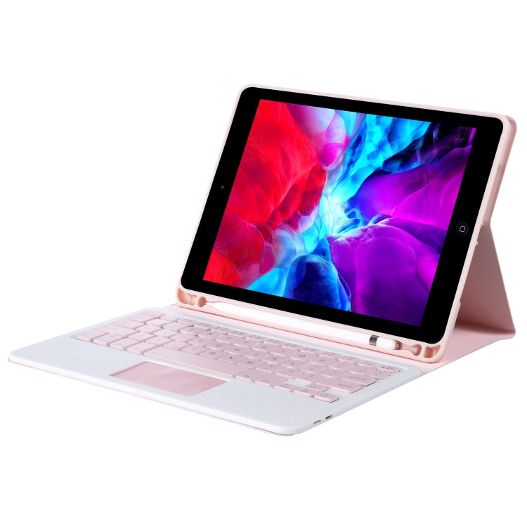 T098B-A Pressed Skin Texture TPU Detachable Candy Colors Bluetooth Keyboard Tablet Case for iPad Air 4 10.9 inch (2020), with Stand & Pen Slot & Touch(Pink) - For iPad Air by PMC TechLife | Online Shopping South Africa | PMC TechLife