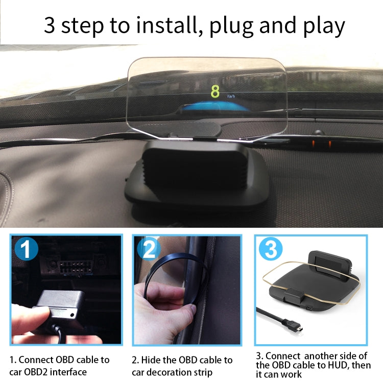C1 OBD2 + GPS Mode Car HUD Head-up Display Compass / Speed / Water Temperature / Voltage Display / Speed Alarm / Fault Alarm - free shipping - PMC TechLife - Order now!