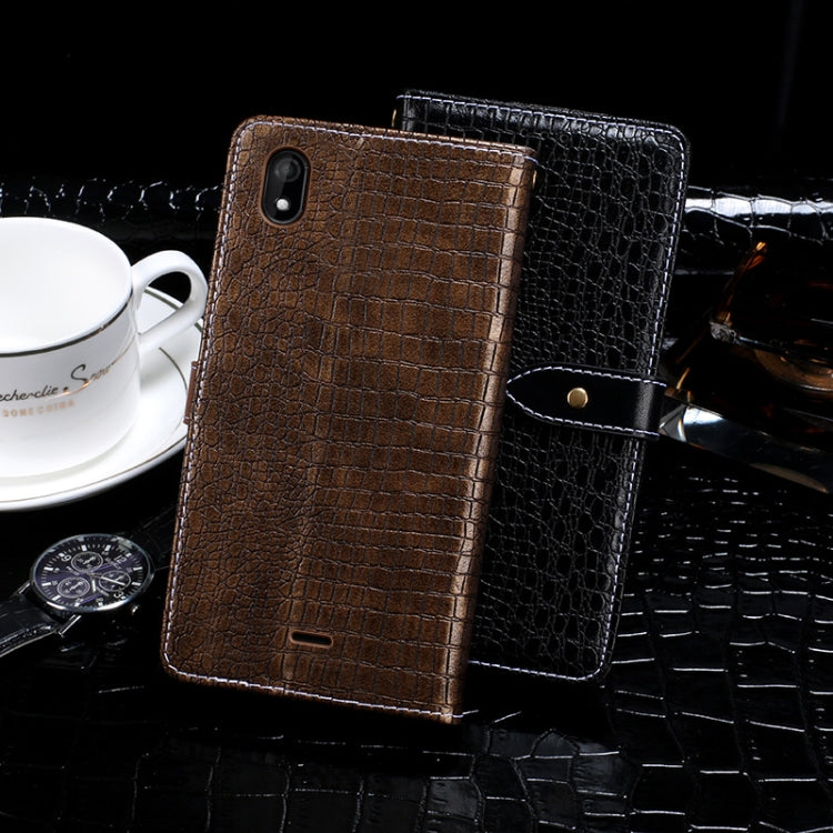 For Wiko Y61 idewei Crocodile Texture Horizontal Flip Leather Case with Holder & Card Slots & Wallet(Dark Blue)