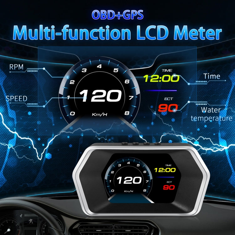 P17 Car HUD Head-up Display GPS Speed Meter Car OBD2 Fault Elimination Code - Head Up Display System by PMC TechLife | Online Shopping South Africa | PMC TechLife | Buy Now Pay Later Mobicred