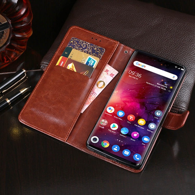 For TCL 10 Pro idewei Crazy Horse Texture Horizontal Flip Leather Case with Holder & Card Slots & Wallet(White)