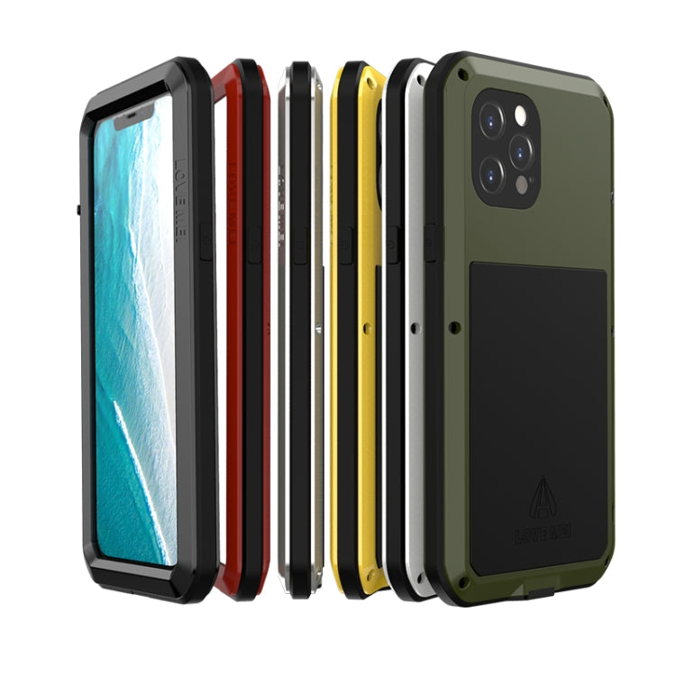For iPhone 12 Pro Max LOVE MEI Metal Shockproof Life Waterproof Dustproof Protective Case(Yellow) - iPhone 12 Pro Max Cases by LOVE MEI | Online Shopping South Africa | PMC TechLife | Buy Now Pay Later Mobicred