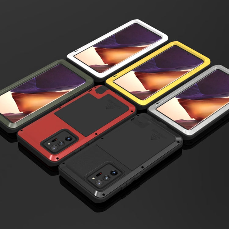 For Samsung Galaxy Note 20 Ultra LOVE MEI Metal Shockproof Waterproof Dustproof Protective Case without Glass(Yellow) - Galaxy Note20 Ultra Cases by LOVE MEI | Online Shopping South Africa | PMC TechLife | Buy Now Pay Later Mobicred