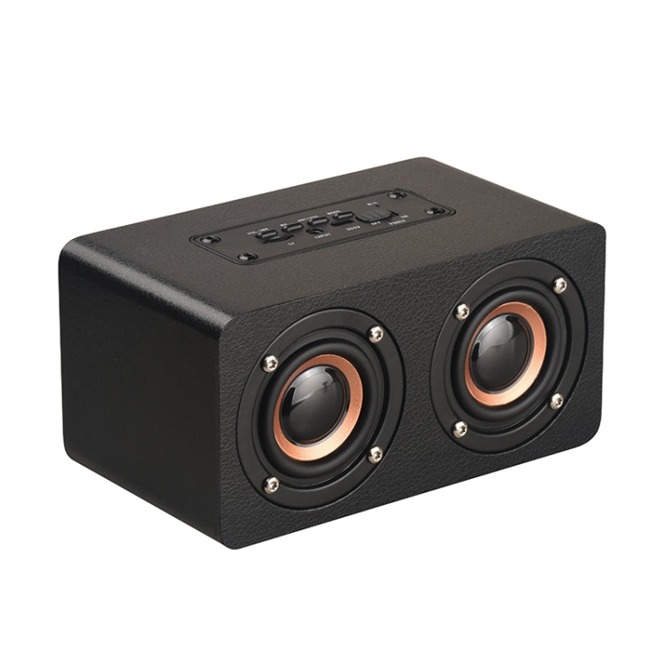 M5 Subwoofer Wooden Bluetooth 4.2 Speaker, Support TF Card & 3.5mm AUX & FM(Black)