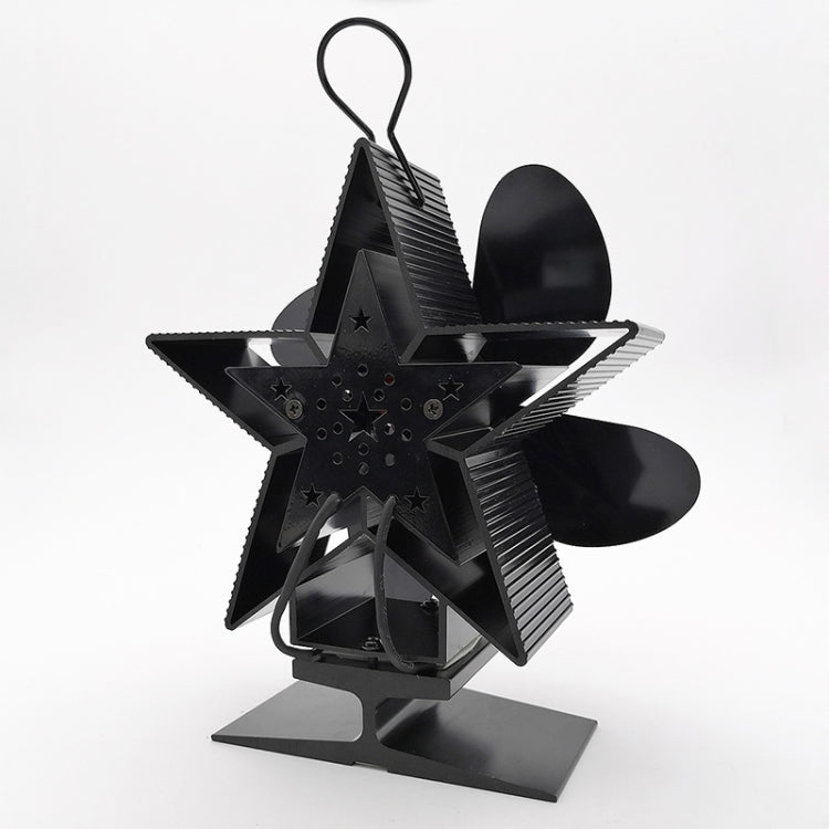 4-Blade Aluminum Heat Powered Fireplace Stove Fan (Gold)
