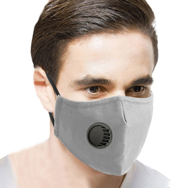 For Men Women Washable Replaceable Filter Breath-Valve PM2.5 Dustproof Face Mask(Grey) - Protect Case by PMC Jewellery | Online Shopping South Africa | PMC Jewellery | Buy Now Pay Later Mobicred