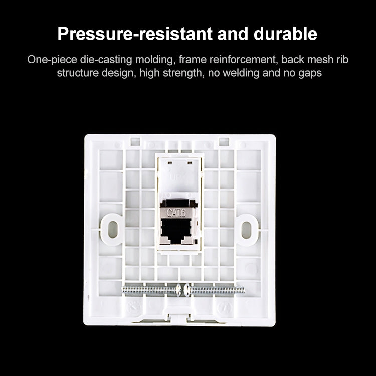 CAT.6 Shielded Pass-through Network Module, Single Port Panel + Shielded Pass-through (Grey)