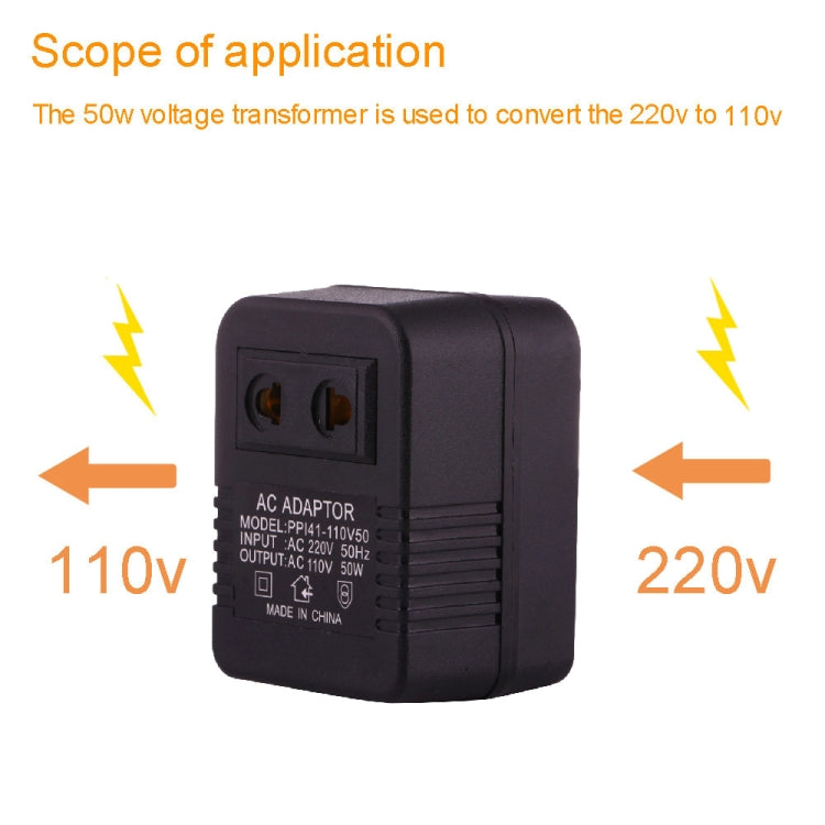 220V to 110V 50W AC Power Socket Adapter, EU/US Plug to US Plug - Plug Adaptor by PMC Jewellery | Online Shopping South Africa | PMC Jewellery