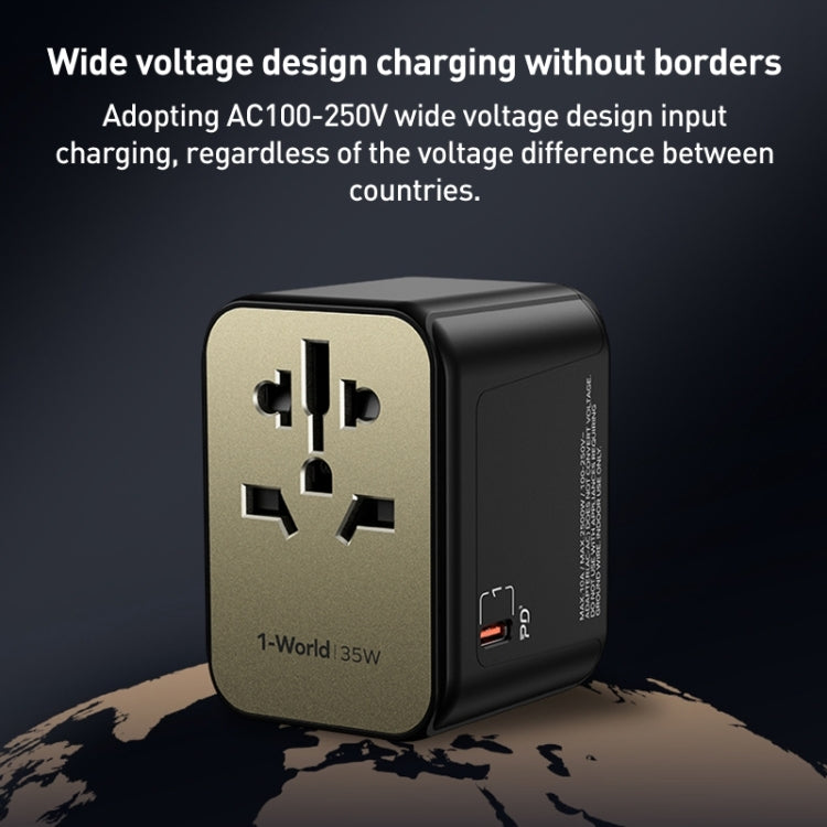 MOMAX 1-World UA9 PD 35W Fast Charger Power Adapter (Gold)