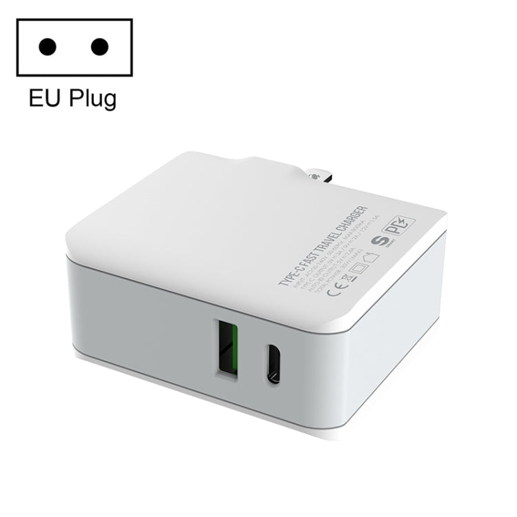 LDNIO A4403C 30W PD + Auto-id Foldable Fast Travel Charger with 1m USB-C / Type-C Cable, EU Plug