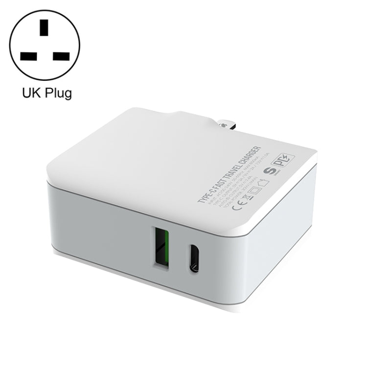 LDNIO A4403C 30W PD + Auto-id Foldable Fast Travel Charger with 1m Micro USB Cable, UK Plug