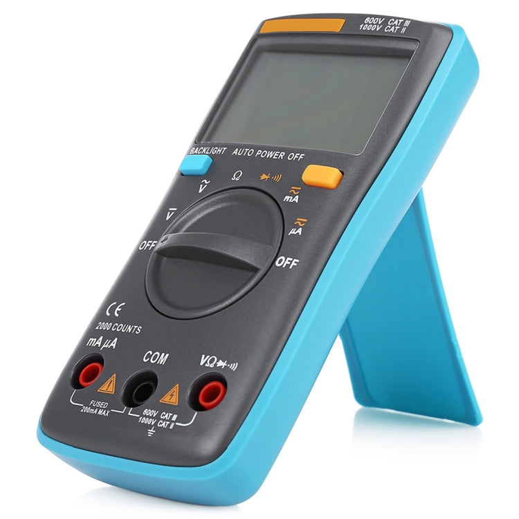 ZT98 CAT III 600V Portable Digital Multimeter 2000 Counts Back-light AC / DC Current Voltage Tester Meter with LCD Screen & Holder