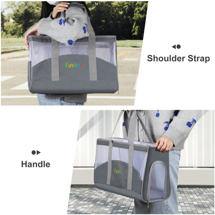 FUNADD Portable Breathable Pet Bag Outdoor Shoulder Tote Bag (Grey) - Pet Storages & Bags by FunAdd | Online Shopping South Africa | PMC Jewellery | Buy Now Pay Later Mobicred