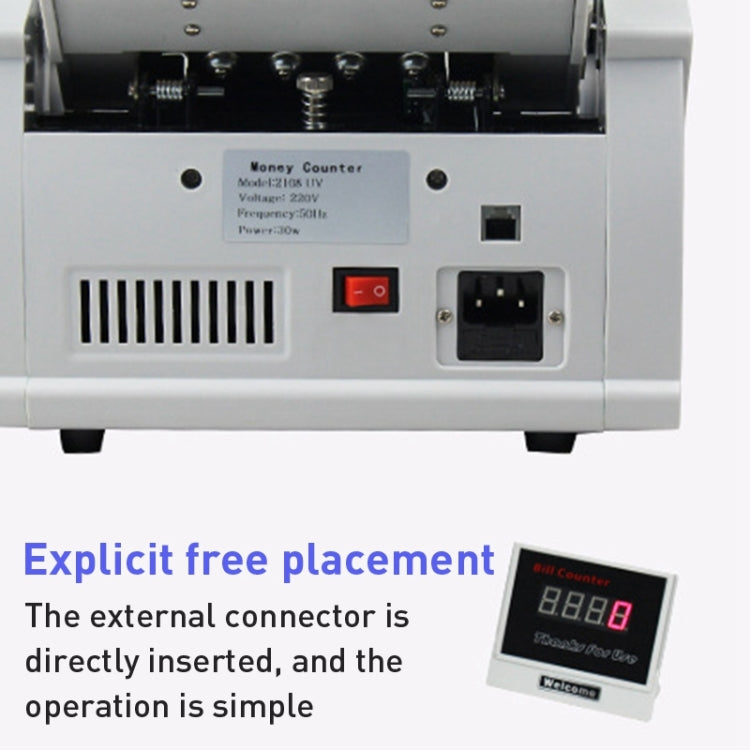 2108UV/IR 220V Multi-Currency Currency Counter, Specification: UK Plug