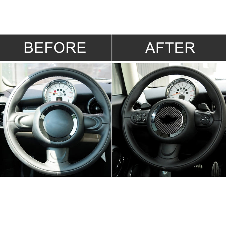 Car Steering Wheel F Chassis Logo Carbon Fiber Decorative Sticker for BMW Mini Cooper F55 / F56 / F60 / Countryman F60
