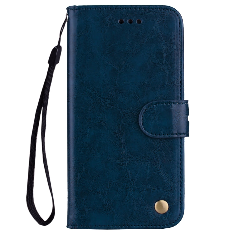 Business Style Oil Wax Texture Horizontal Flip Leather Case for Huawei Mate 20 Pro, with Holder & Card Slots & Wallet (Blue)