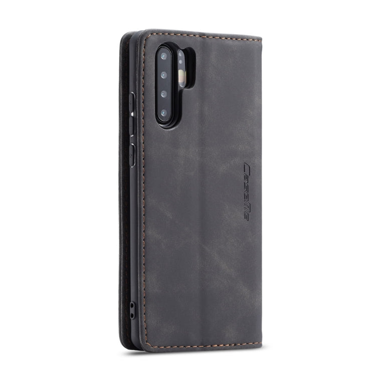 CaseMe-013 Multifunctional Retro Frosted Horizontal Flip Leather Case for Huawei P30 Pro, with Card Slot & Holder & Wallet (Black)