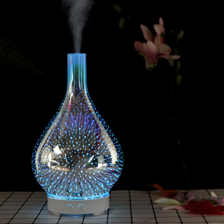 Mini 100ml Household Humidifier Ultrasonic Creative Purification 3D Glass Aromatherapy Machine Automatic Alcohol Sprayer, UK Plug