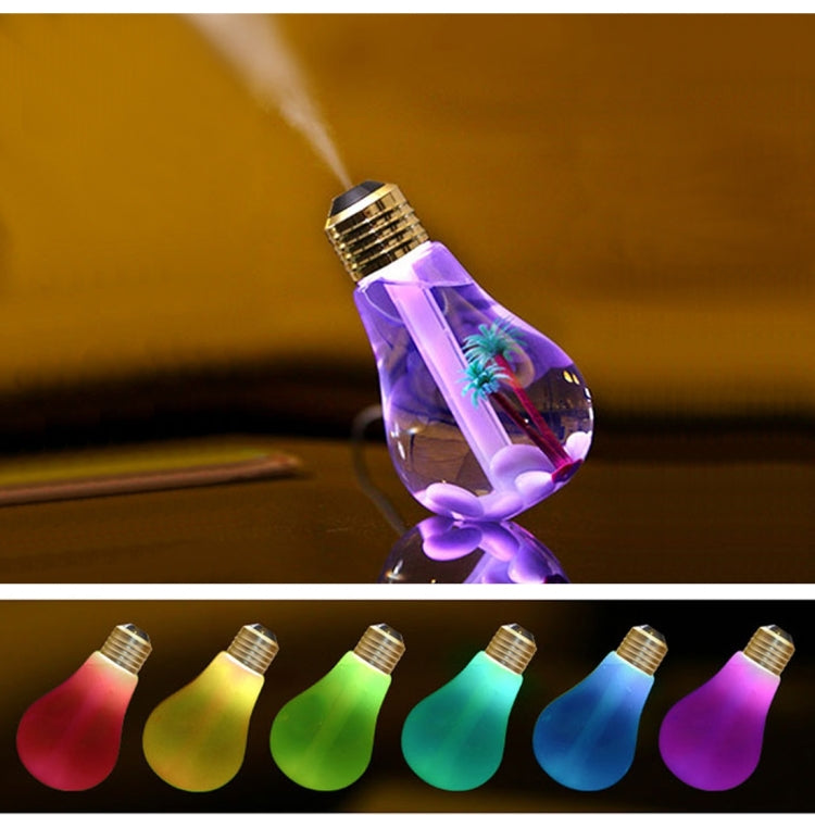 400ML Colorful Light Portable Bulb Shape Aromatherapy Air Purifier Humidifier for Home / Office / Car(Gold)
