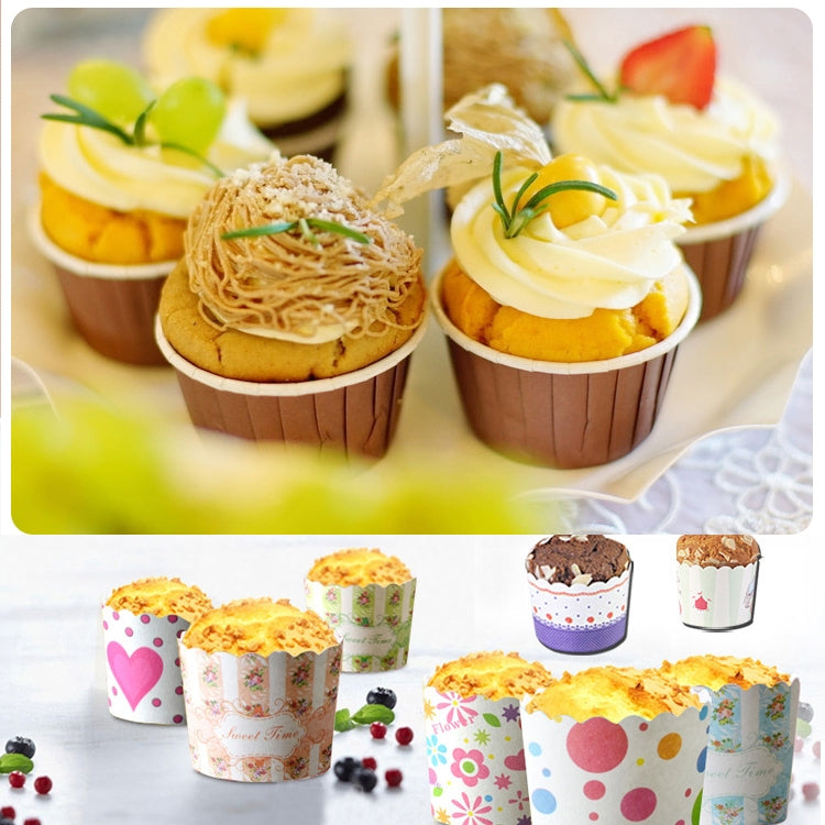 50pcs / Pack Round Lamination Cake Cup Muffin Cases Chocolate Cupcake Liner Baking Cup, Size: 5 x 3.8 x 3cm (Green)