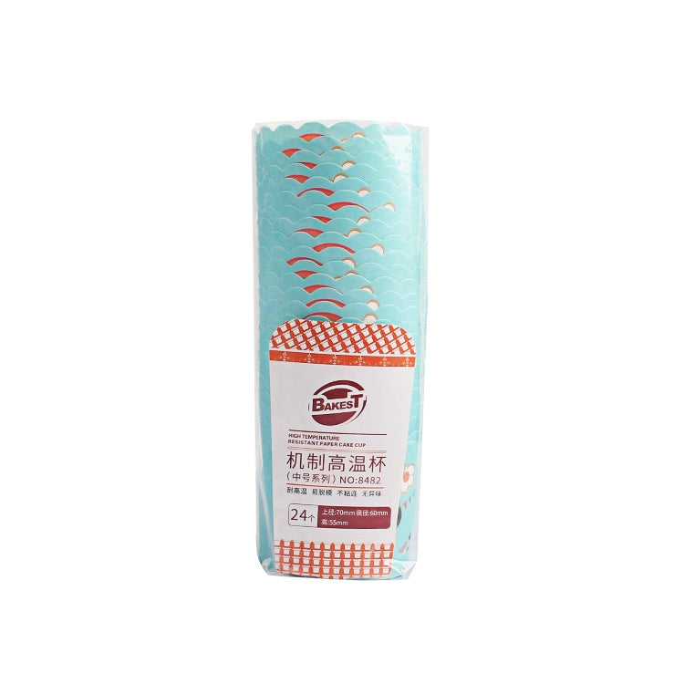 24pcs / Pack Round Lamination Cake Cup Muffin Cases Chocolate Cupcake Liner Baking Cup, Size: 7 x 6 x 5.5cm, Random Color Delivery