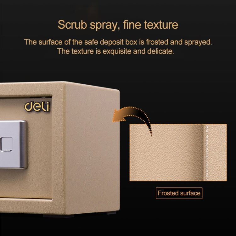 Deli Home Office Hotel Mini Electronic Security Lock Box Wall Cabinet Safety Box(Gold) - Safety Box by PMC Jewellery | Online Shopping South Africa | PMC Jewellery | Buy Now Pay Later Mobicred