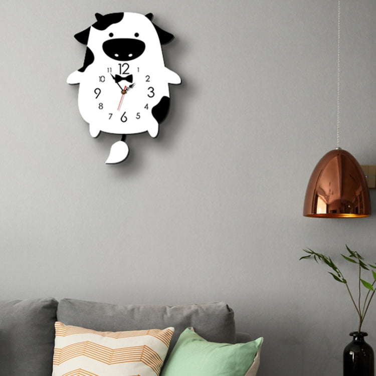 Creative Home Office Bedroom Decoration Cow Swing Acrylic Wall Clock (Red) - Wall Clock by PMc TechLife | Online Shopping South Africa | PMc TechLife | Buy Now Pay Later Mobicred