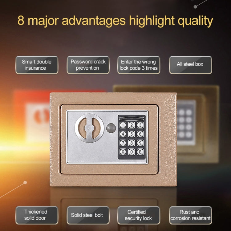 17E Home Mini Electronic Security Lock Box Wall Cabinet Safety Box without Coin-operated Function(White) - Safety Box by PMC Jewellery | Online Shopping South Africa | PMC Jewellery | Buy Now Pay Later Mobicred