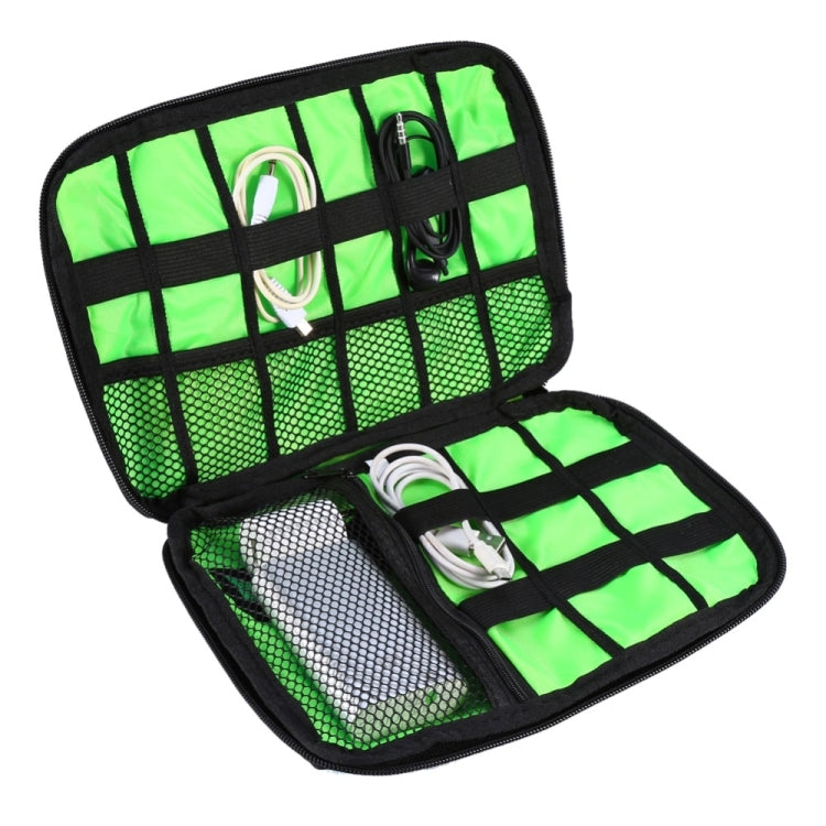 Portable Travel Organizer Storage Collection Bag Case Pouch Digital Gadget Electronic Accessories, Size: 25.7*18.5*1.2cm(Blue)